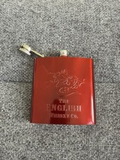 The English Whisky Co. 6oz Red Stainless Steel Hip Flask Box Xmas Country Sports