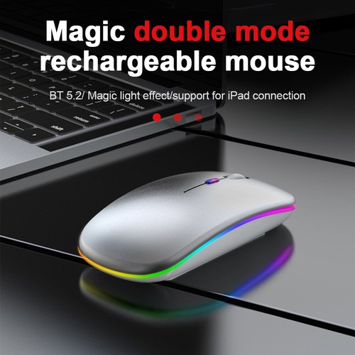 USB Maus Kabellos Bluetooth + 2.4Ghz Mouse PC Computer Notebook Laptop Funkmaus - Bild 12 von 26