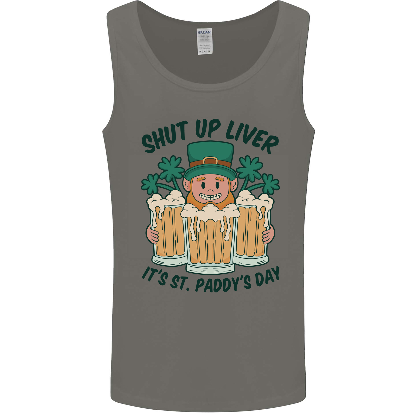 St Patricks Day Shut Up Liver Beer Alcohol Funny Mens Vest Tank Top
