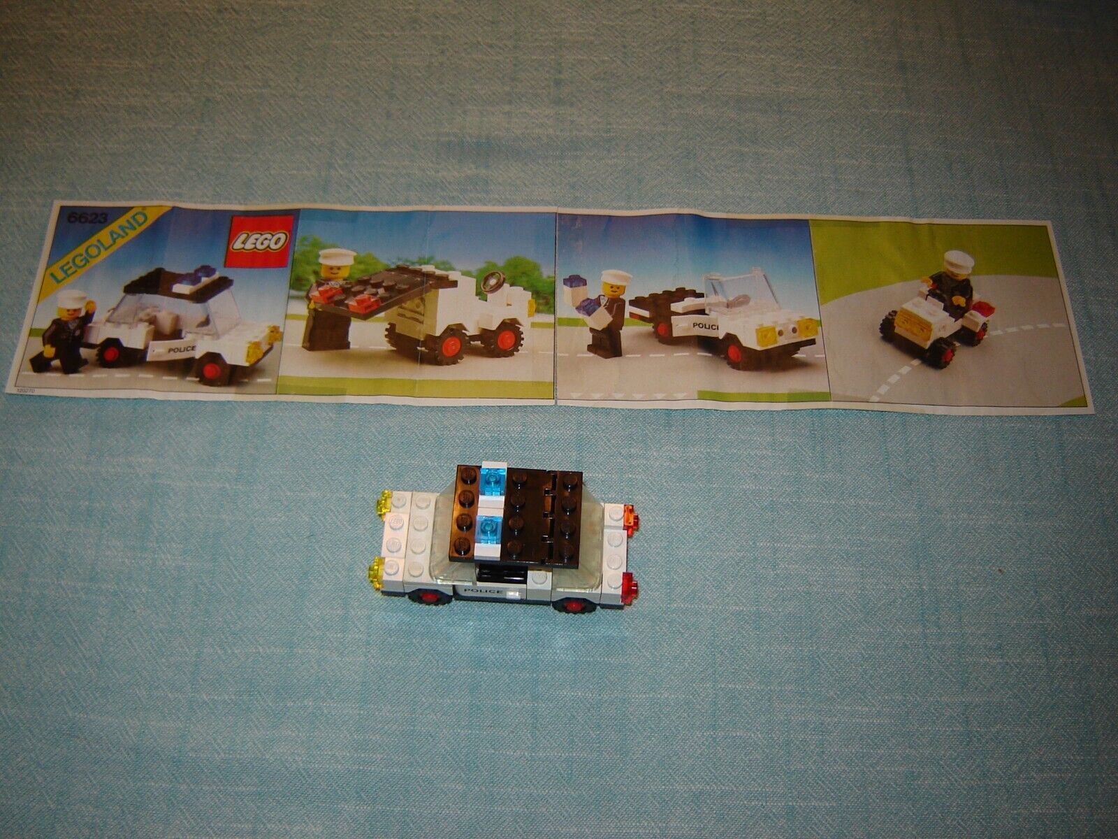 VINTAGE 6623 LEGO POLICE CAR SET 1983 LEGOLAND COMPLETE W/ORIG INS SHEET