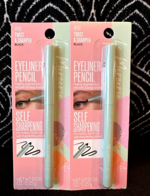  2pk LE MERCERIE #901 BLACK TWIST & SELF SHARPEN SMOOTH PRECISE EYELINER PENCIL