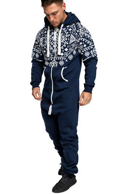 Herren Norweger Overall Jumpsuit Onesie Jogging Sportanzug Trainingsanzug 3009