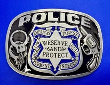 AMERICAS FINEST POLICE We Serve Protect Law Enforcement Commemorate Belt Buckle