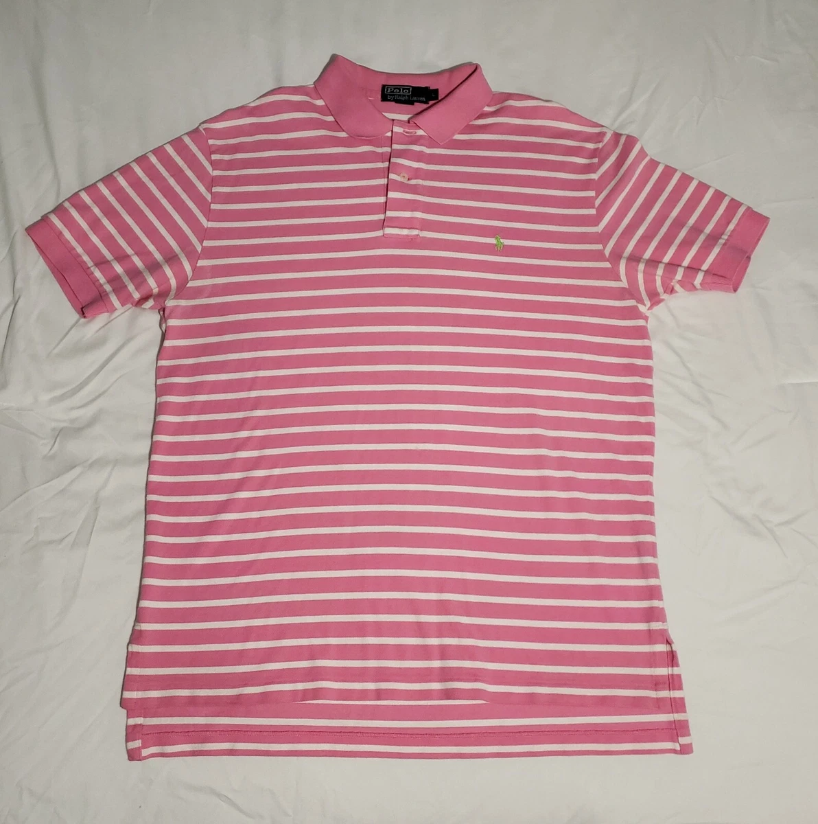 White and pink polo shirt cheap