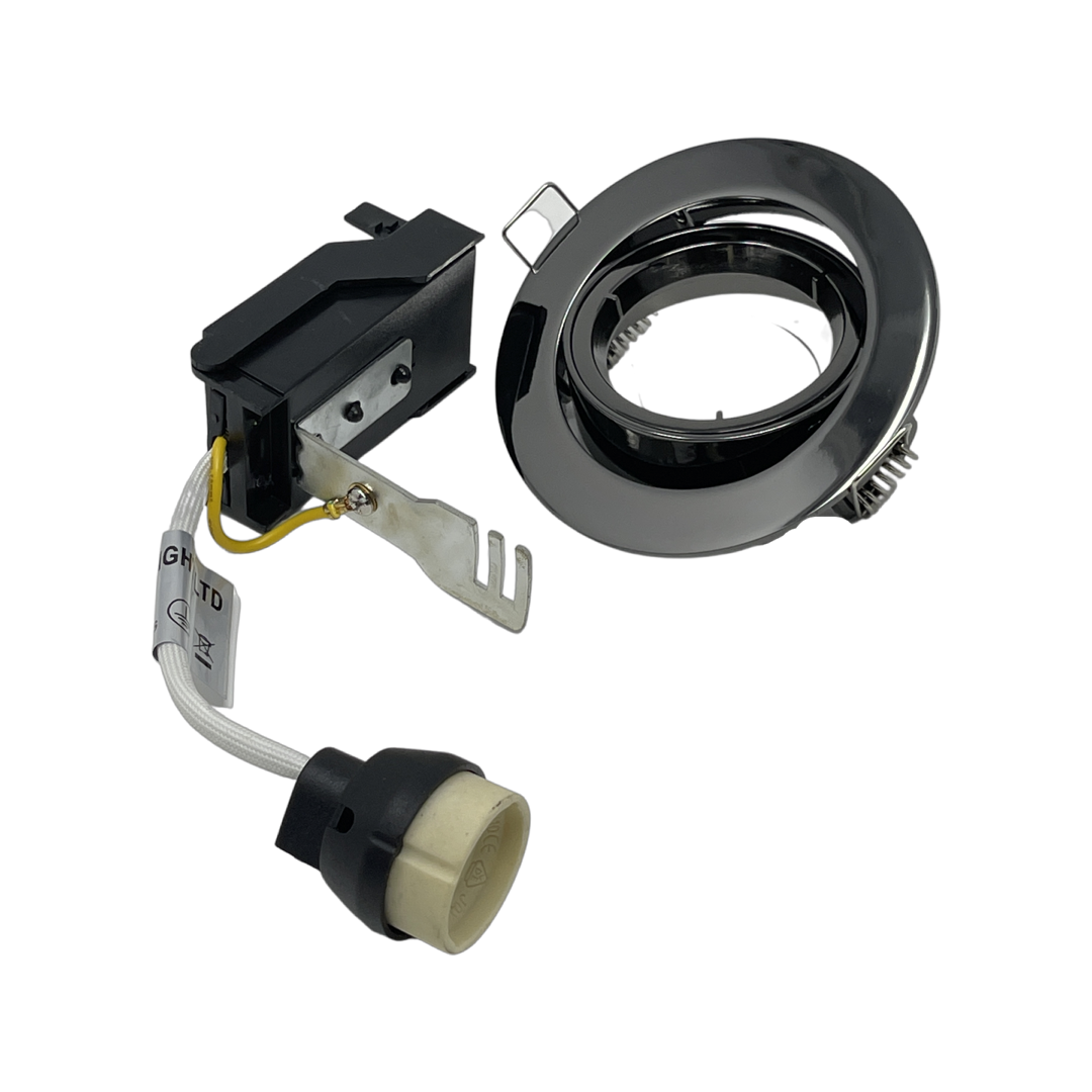 Downlight Black Chrome GU10 Adjustable Recessed LED Ceiling Light Fixture Spotli