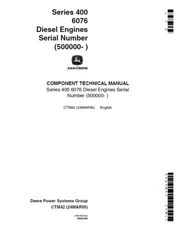 John Deere 6076 Diesel Engines Technical Repair Service manual CTM42