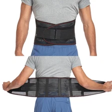 Lower Back Brace Lumbar Support Adjustable Waist Belt for Men Women Pain Relief