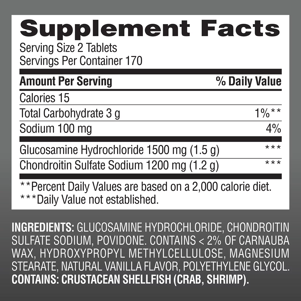Member Mark Glucosamine 1500mg Chondroitin 1200mg Joint
