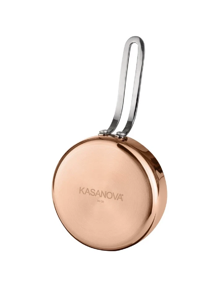 Batteria Di Pentole Luxor Kasanova 4 Pezzi In Rame Alluminio Acciaio Con Coperch - Immagine 4 di 4