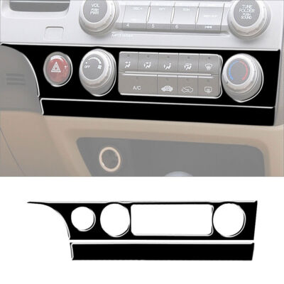 2Pcs Glossy Piano Black Climate Control Cover Trim For Honda Civic 2006-2011