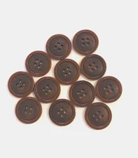 24 Buttons Swirl Dark Brown Matte Plastic 4-Hole Sewing 20 mm #BR83