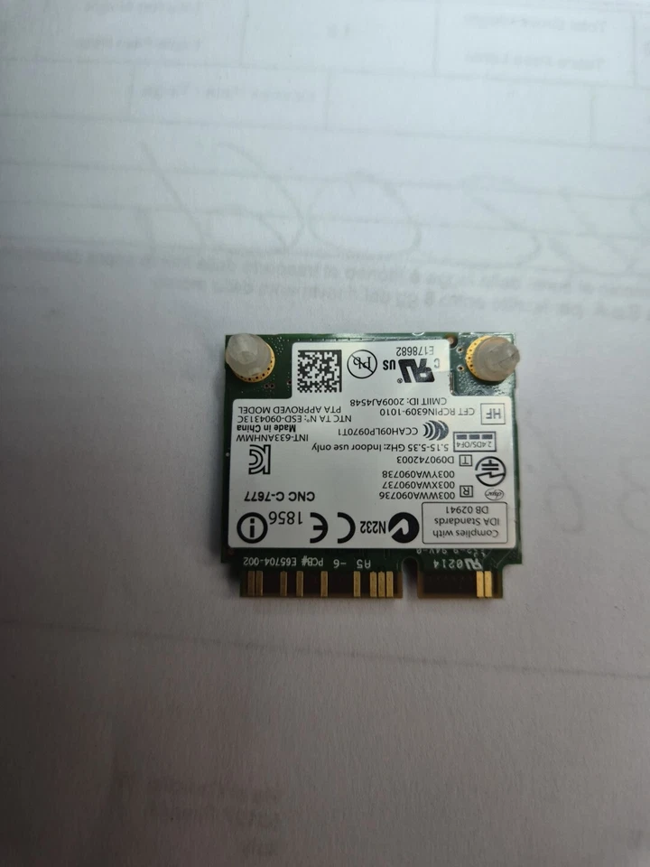 Intel 6200 622ANHMW DUAL BAND 5ghz Wifi 300Mbps Mini PCI-E WLAN WIreless Card - Immagine 2 di 2