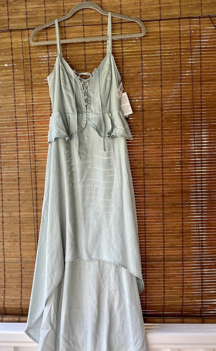 lace up high low maxi dress Nina Morena