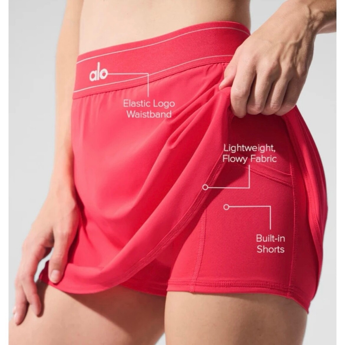 Alo Match Point Tennis Skirt NWT Candy Red | eBay