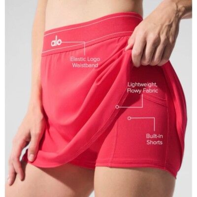 Alo Match Point Tennis Skirt NWT Candy Red | eBay