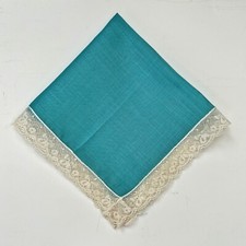 Something Blue Bridal Wedding Handkerchief Lace Details Cottagecore Vintage