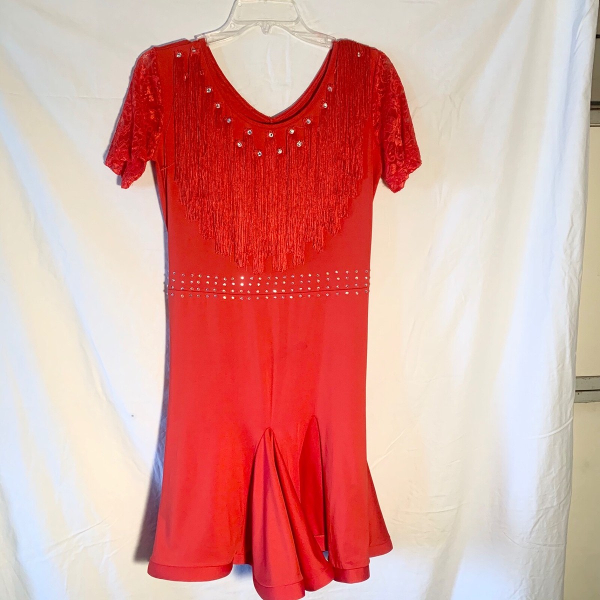 short red fringe dress Oasis Fringe Dress #2420  ZYMdancestyle
