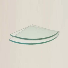 8" Quarter Round Clear Tempered Glass Shower Shelf-glass Only