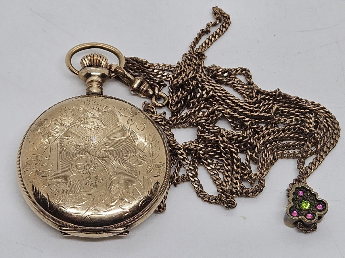 Antique elgin ladies pendant clearance watch