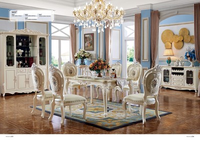 Barocco Stile Antico Sala Da Pranzo Set Legno In Marmo Tavolo Classico 6x