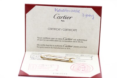 Vintage Cartier Trinity Krawatten Klammer D88777 18k Gold ca. 10,2g Zertifikat