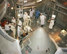 Apollo 1 prime crew enters spacecraft during testing at KSC Photo Print