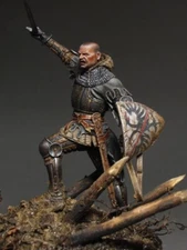 1/24 75mm Knight in Battle Pose - Resin Figure Historical Miniature Unassembled