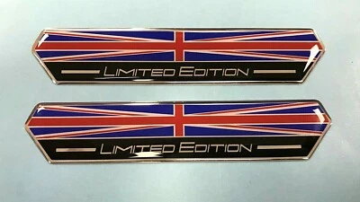 2 x Union Jack Limited Edition 100mm Stickers/Decals - HIGH GLOSS DOMED GEL