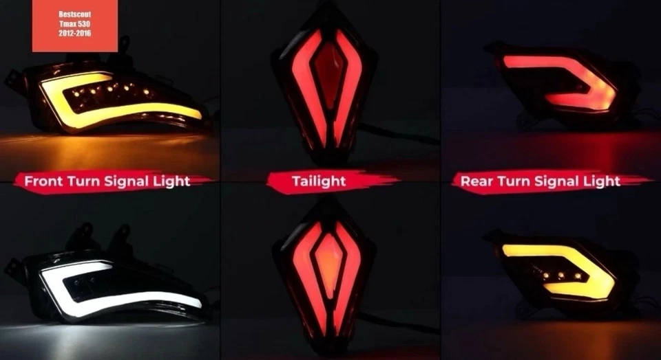 KIT FRECCE LED Trasparenti TMax 530 2012 2013 2014 2015 2016 yamaha t max fanale - Immagine 4 di 4