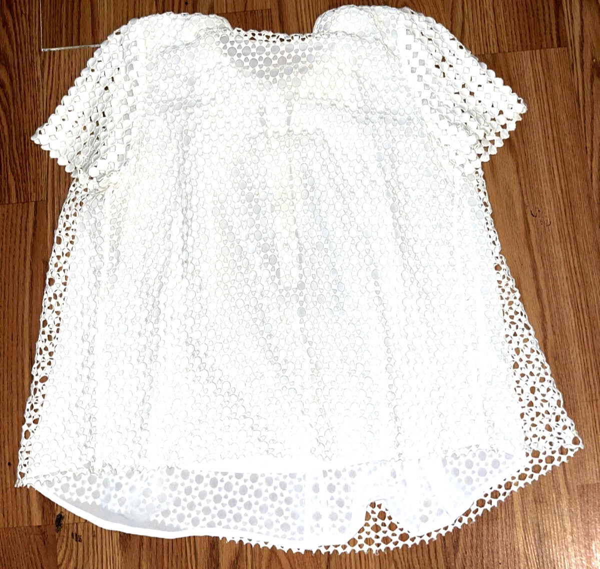 Camicetta bianca all'uncinetto in pizzo Tory Burch taglia 0 boho femminile foderata