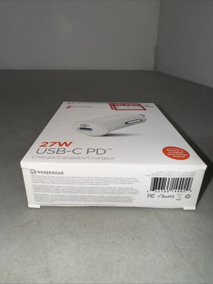 HyperGear Fast Charge 27W PD USB-C Car Kit - White - - Image 2 of 4