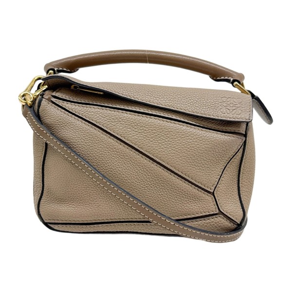 LOEWE Mini Puzzle Tan Leather Two Way Bag
