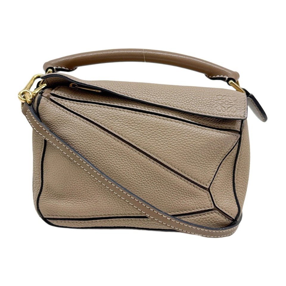 LOEWE Mini Puzzle Tan Leather Two Way Bag