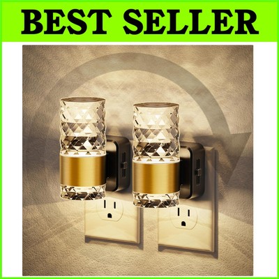 Automatic Dimmable LED Night Light 2-Pack with Adjustable Brightness and Sensor