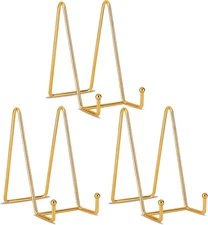6 inch 3 Pack Gold Metal Display Stands Plate Stands Plate Holder Display Stands