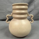 Vintage Stangl Art Deco Pottery Vase Ribbon Handles Cream Color MCM Decorative