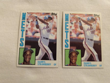 (2) 1984 TOPPS # 182 DARRYL STRAWBERRY ROOKIE CARDS NEW YORK METS