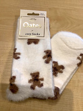 Oates Women?s Soft Bed Socks Animal Print White/Brown Mid Calf Size M