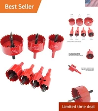 Professional Quality Hole Saw Kit (7-Pcs): Ideal for Wood, Plastic & Drywall