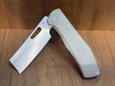 Gerber Flat Iron Desert Tan Folding Pocket Cleaver Knife 4660921B EXCELLENT!