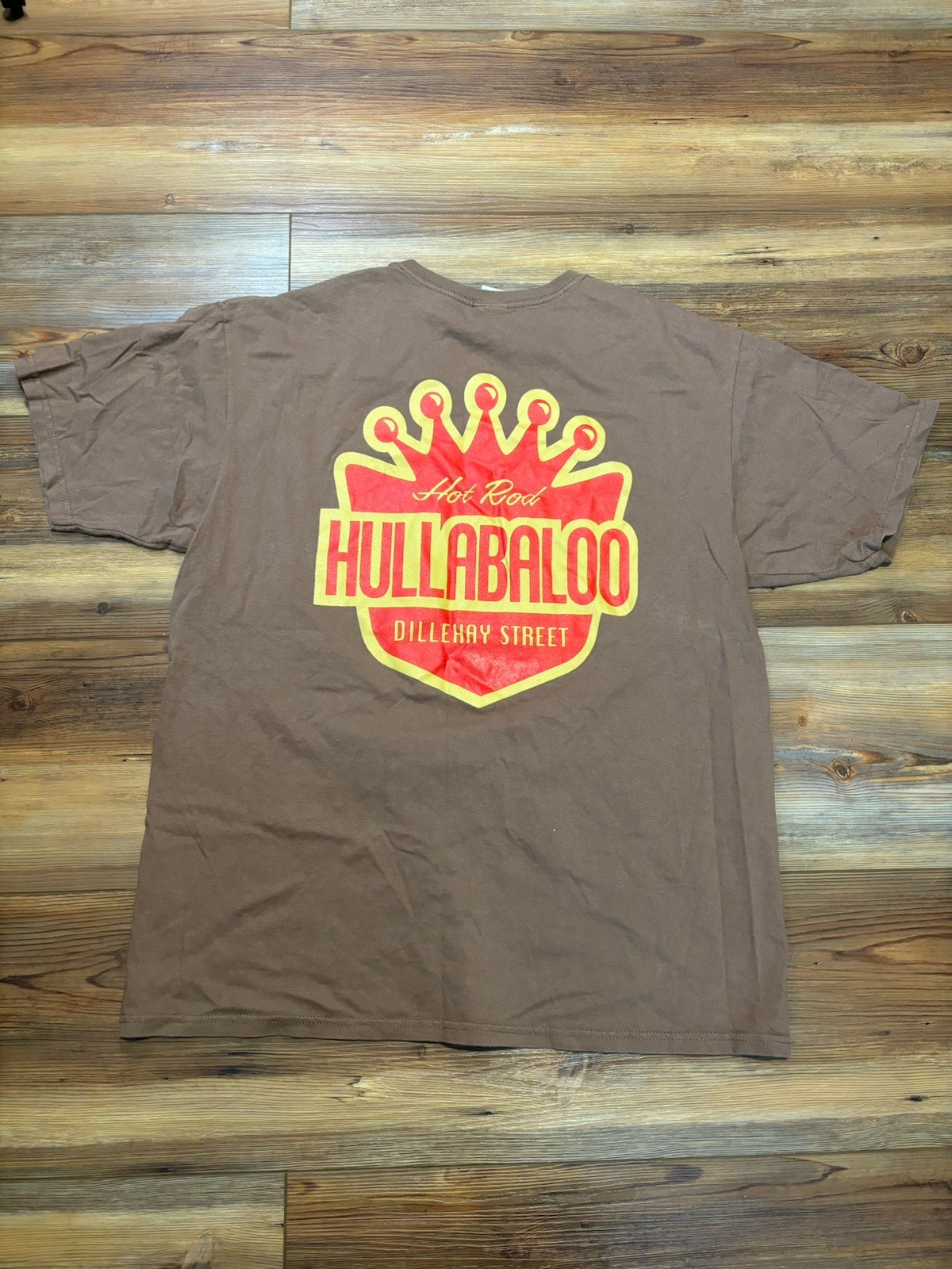 Vintage Hot Rod Hullabaloo Brown Car Tshirt Size XL