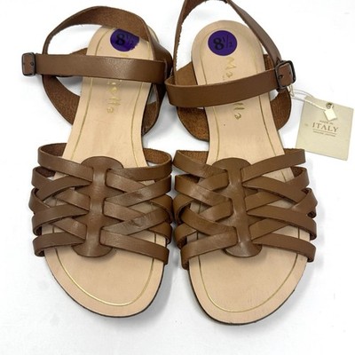 NEW Mariella Brown Leather Ankle Strap Sandals Women s Sz 8.5