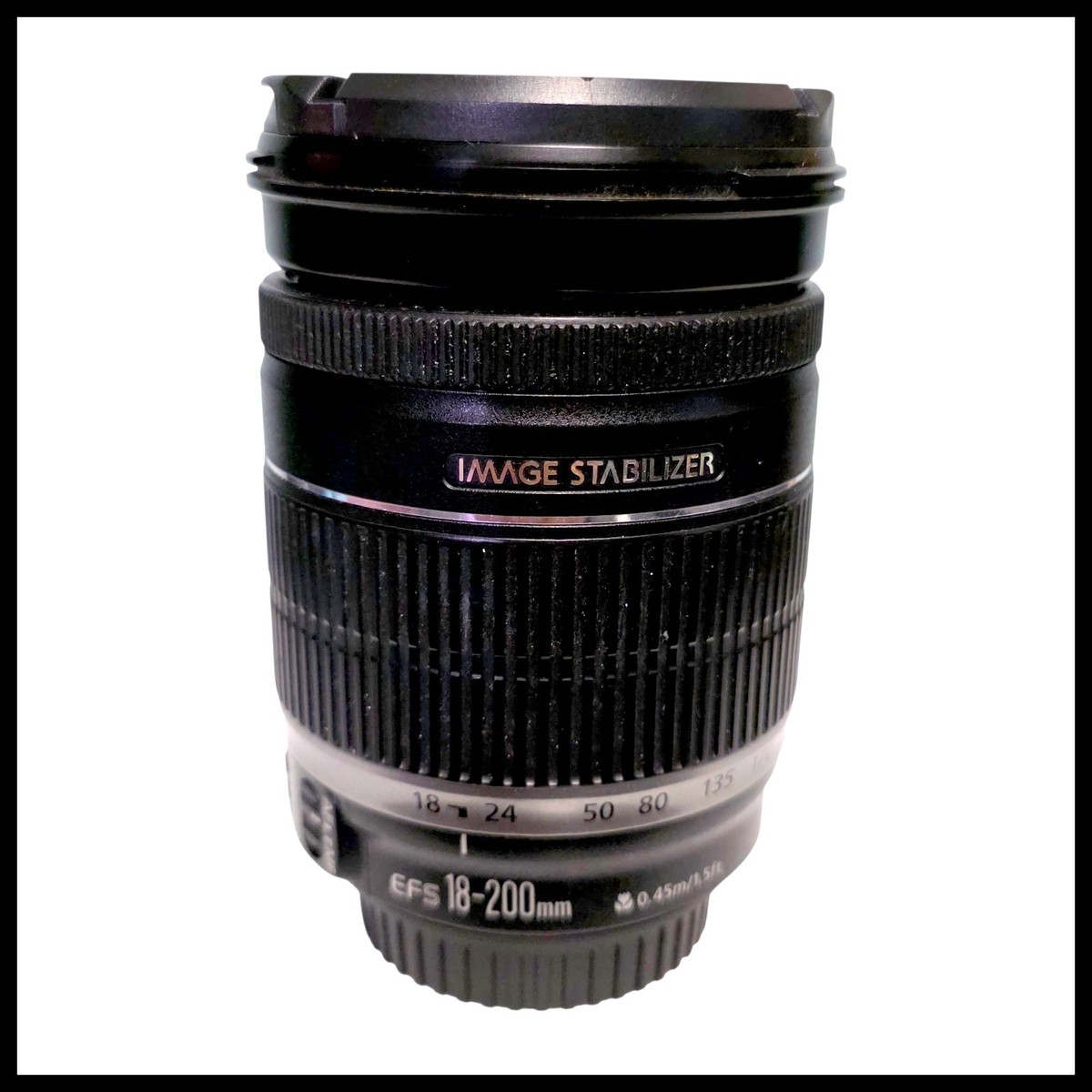 Canon EFS 18-200mm 0.45m/1.5ft. w/ AF and Image Stabilizer with