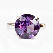 Stunning Color Change Alexandrite 925 Sterling Silver Ring US Size 7