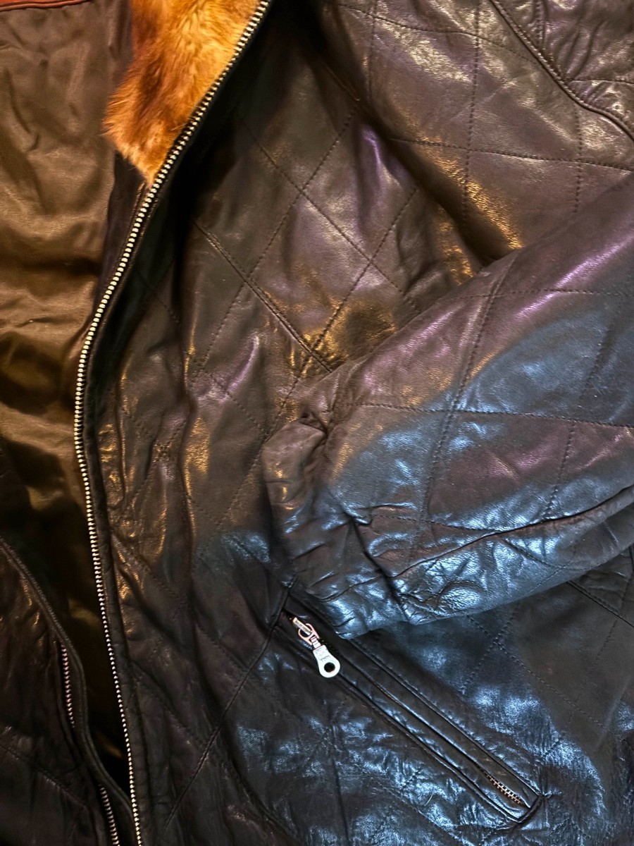 ジャケット・アウター voyage Vintage VOYAGE Invest in the Original Quilted Leather Jacket Fur