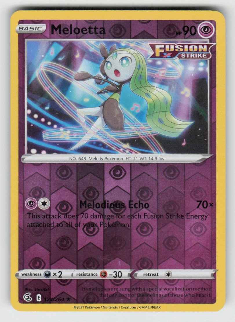 Reverse Holo Meloetta 124/264 Rare Fusion Strike Near Mint