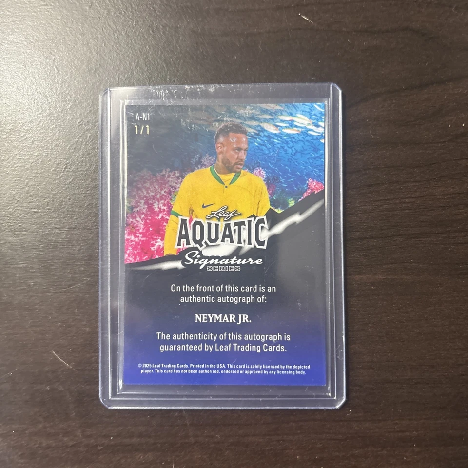 2025 Leaf Signatures Series Aquatic Octopus Neymar Jr 1/1 Auto - Image 2 of 2