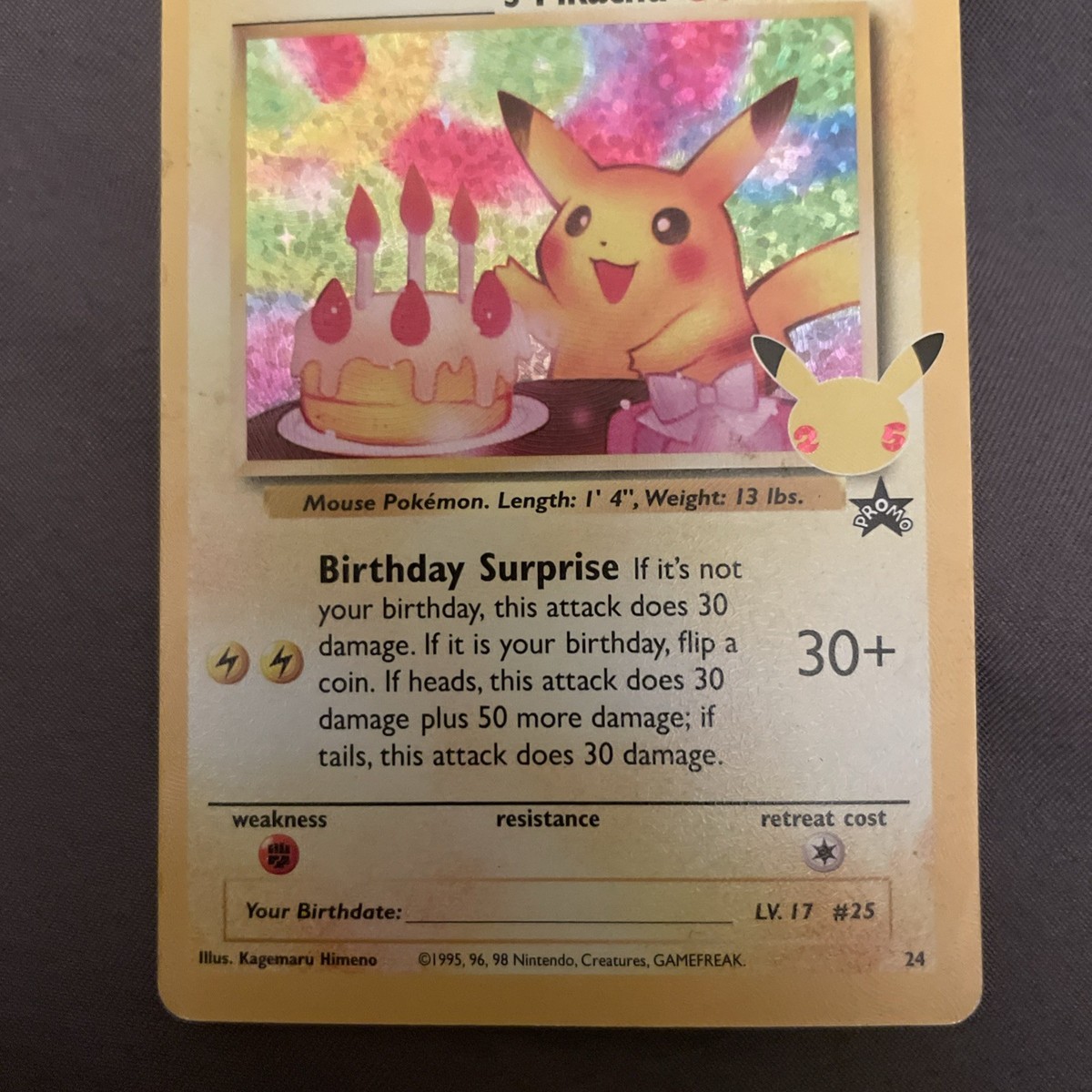 Pokemon Pikachu Celebrations Birthday Surprise 25th Anniversary