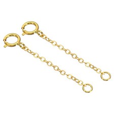 1 Inch S925 Silver Necklace Extender, 2pcs Chain Extenders, Golden
