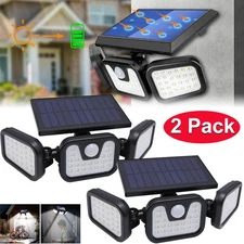 2 Pack LED Motion Sensor Solar Lights Outdoor IP65 Waterproof Security Lamp NEW